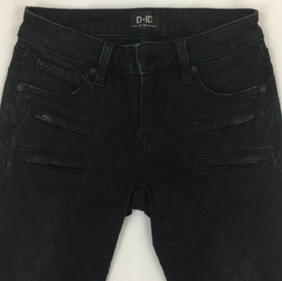 ⭐HP⭐ D-ID Black Quilted Denim Jeans - Picture 3 of 4